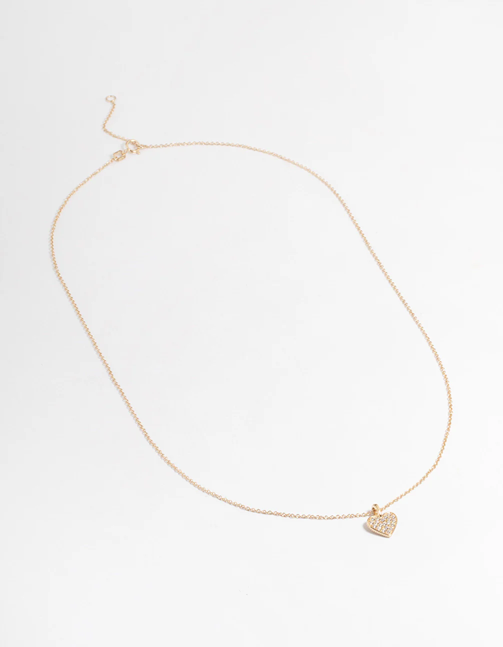 Gold Plated Sterling Silver Pave Cubic Zirconia Heart Necklace - Image 2