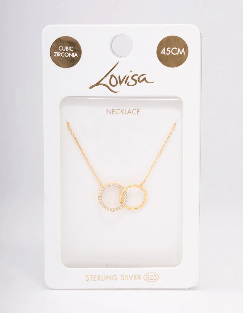Gold Plated Sterling Silver Paved Link Hoop Necklace - Image 3