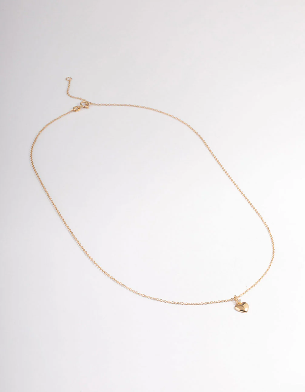 Gold Sterling Plated Puff Heart Pendant Necklace - Image 2