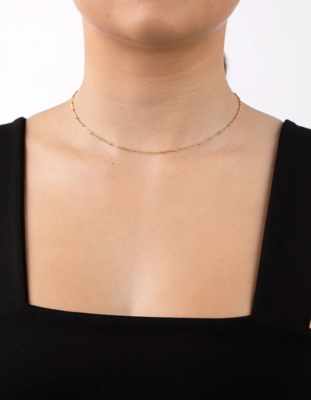 Gold Plated Sterling Silver Bead Chain Necklace - Image 3
