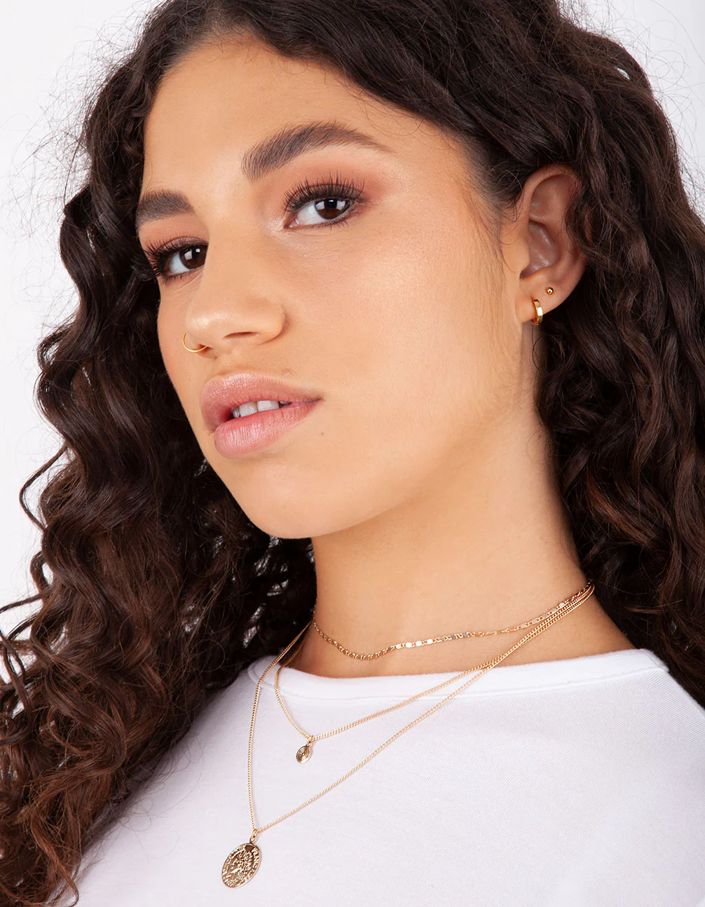 Gold Plated Sterling Silver Huggie Hoop Earrings - Image 2