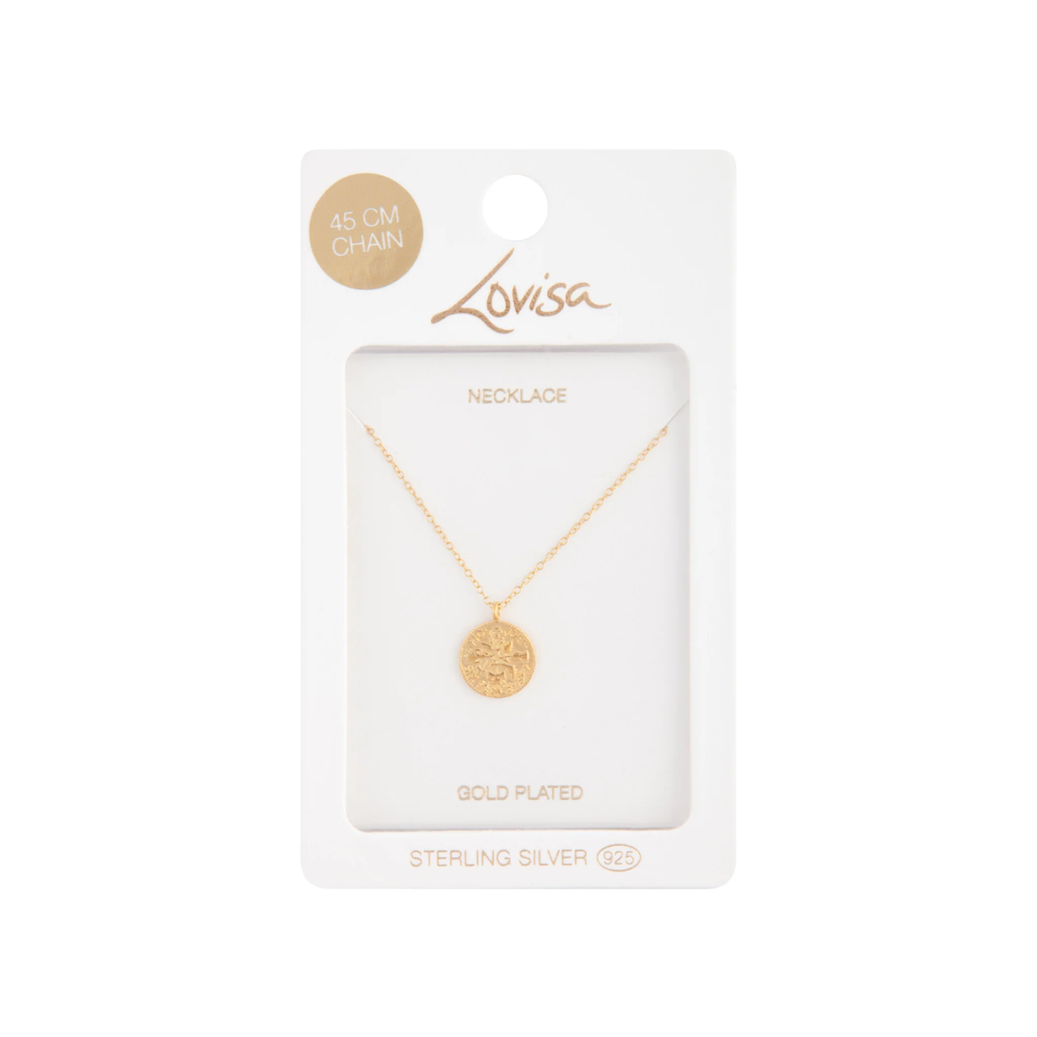 Gold Plated Sterling Silver Sixpence Necklace - Image 2