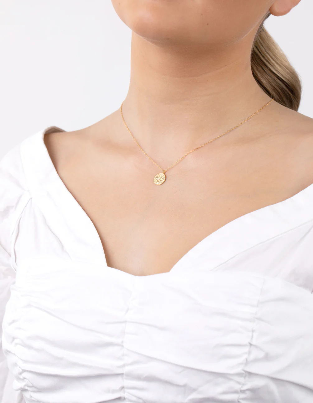 Gold Plated Sterling Silver Sixpence Necklace - Image 3