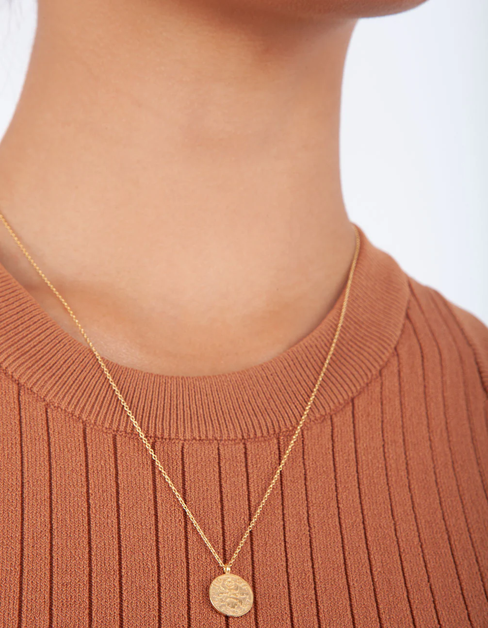 Gold Plated Sterling Silver Sixpence Necklace - Image 4