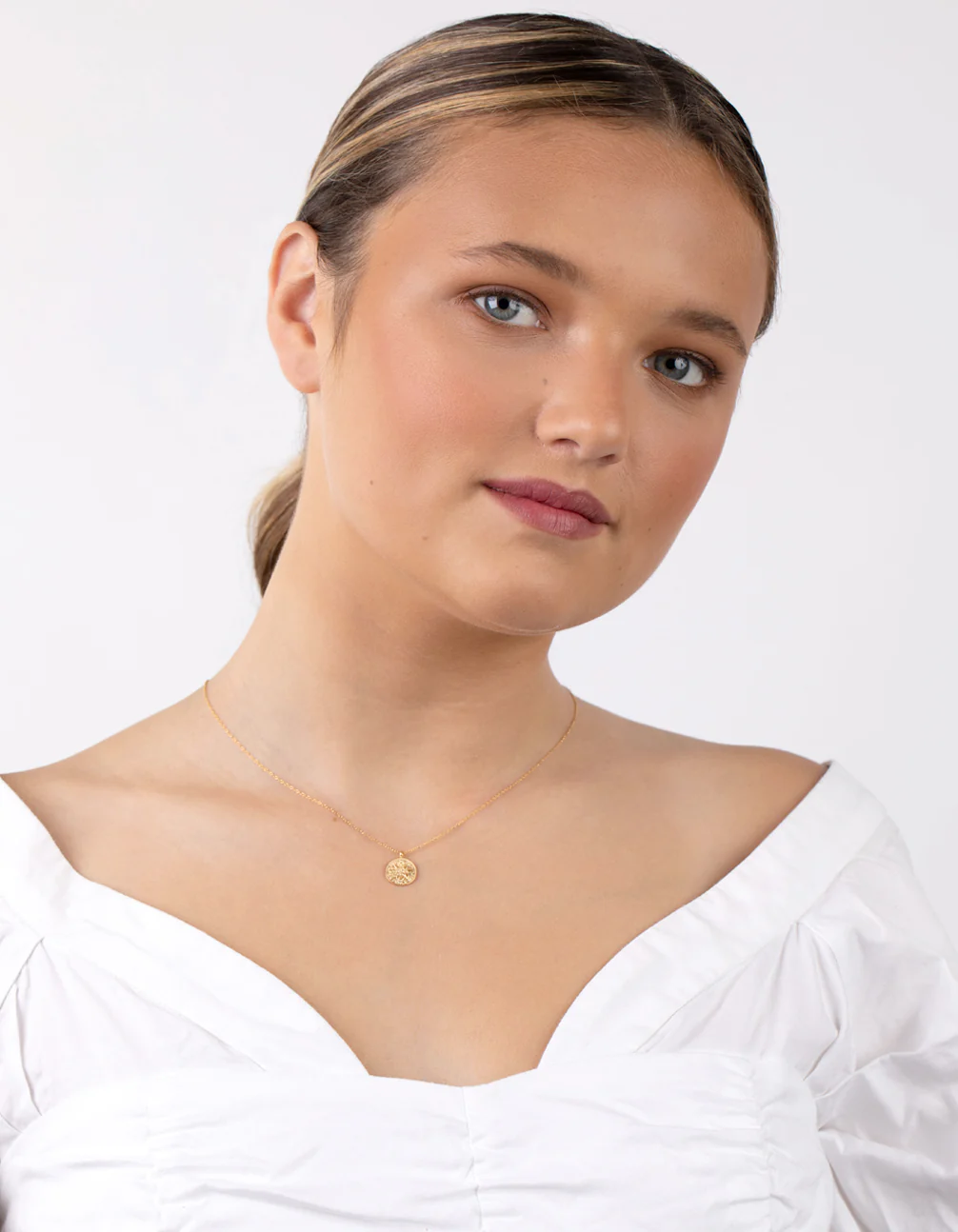 Gold Plated Sterling Silver Sixpence Necklace - Image 5