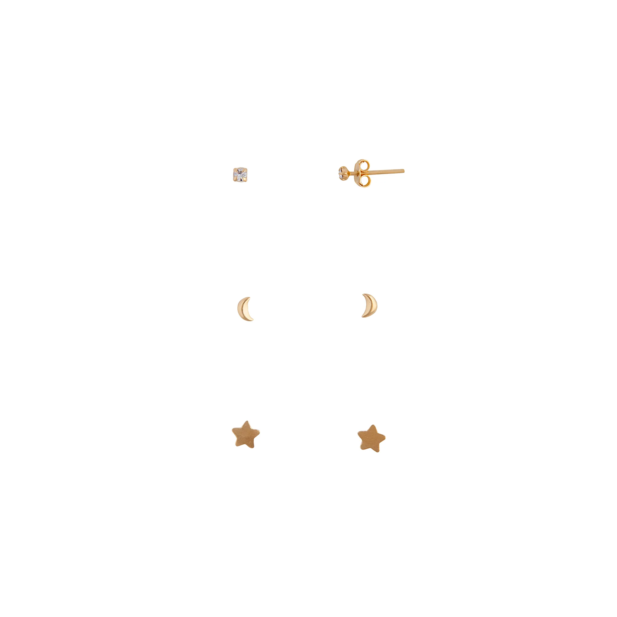 Gold Plated Sterling Silver Sterling Silver Celestial Stud Pack - Image 4