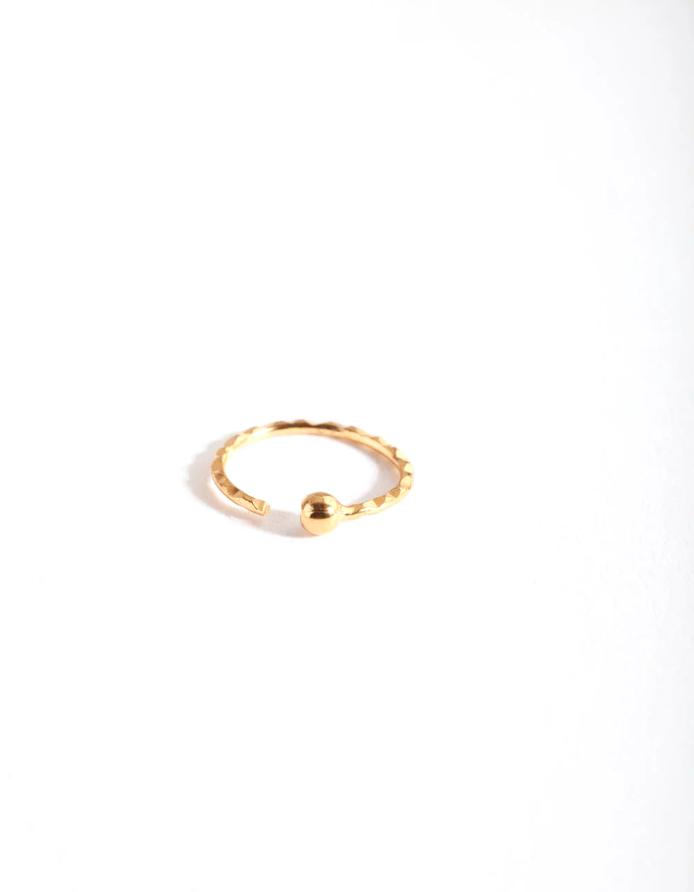 Gold Plated Sterling Silver Diacut Ball Nose Ring - Image 2