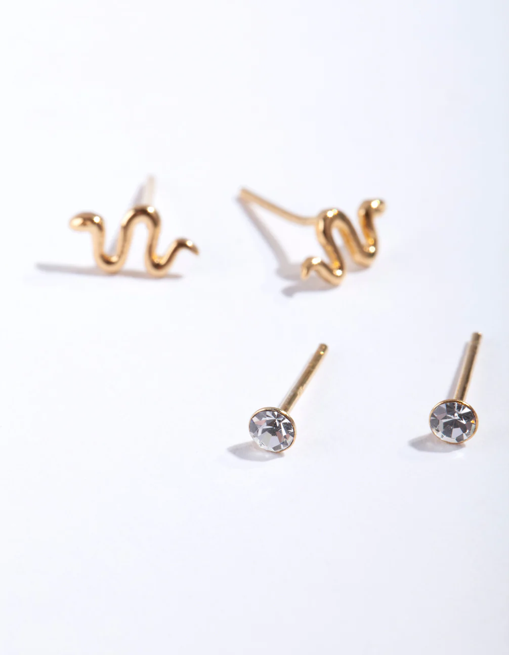 Gold Plated Sterling Silver Snake Earring Pack - Image 3