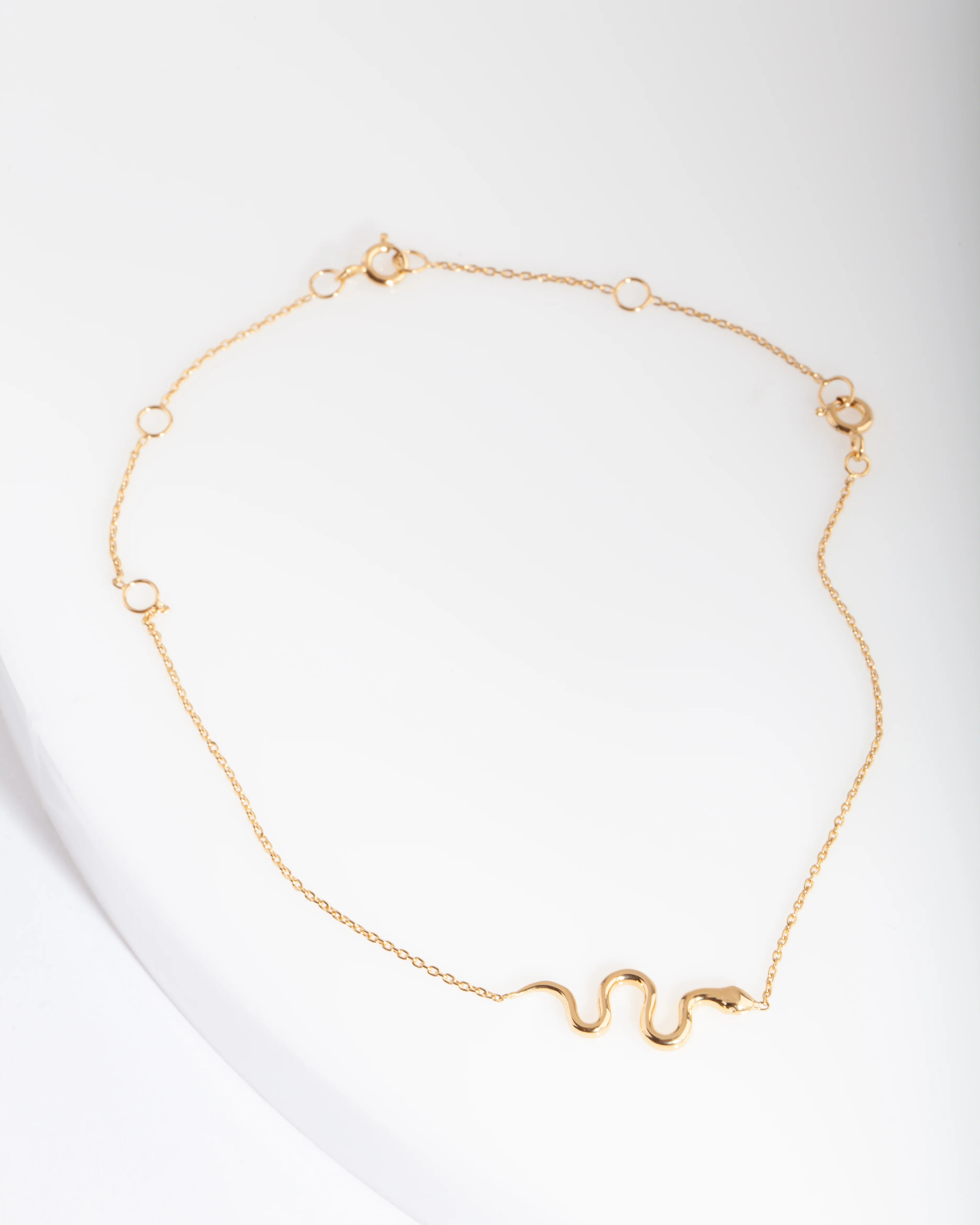Gold Plated Sterling Silver Snake Bracelet Anklet - Image 2