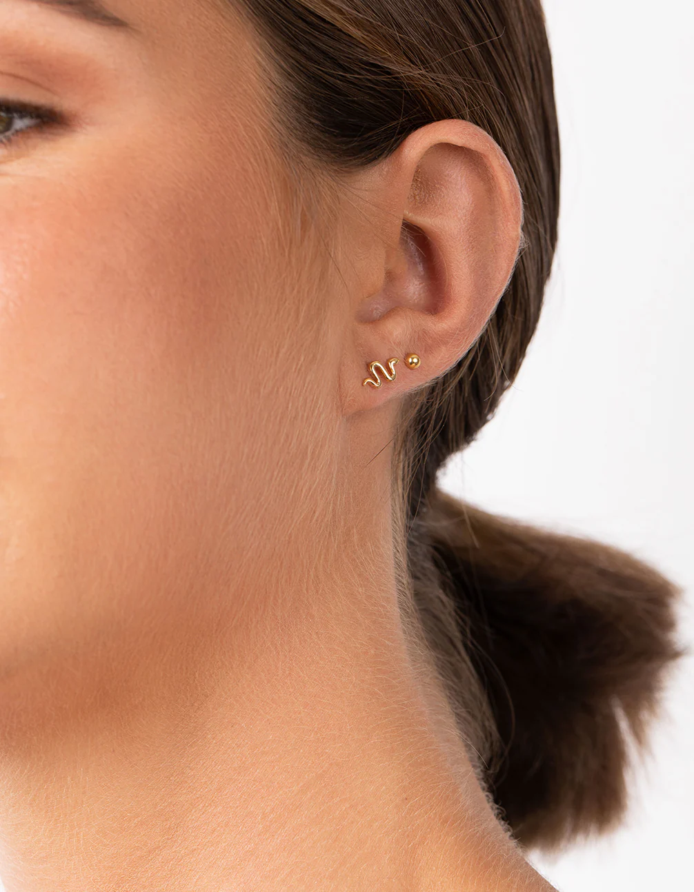 Gold Plated Sterling Silver Snake Hoop Earring Pack - Image 2