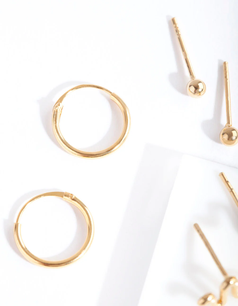 Gold Plated Sterling Silver Snake Hoop Earring Pack - Image 4