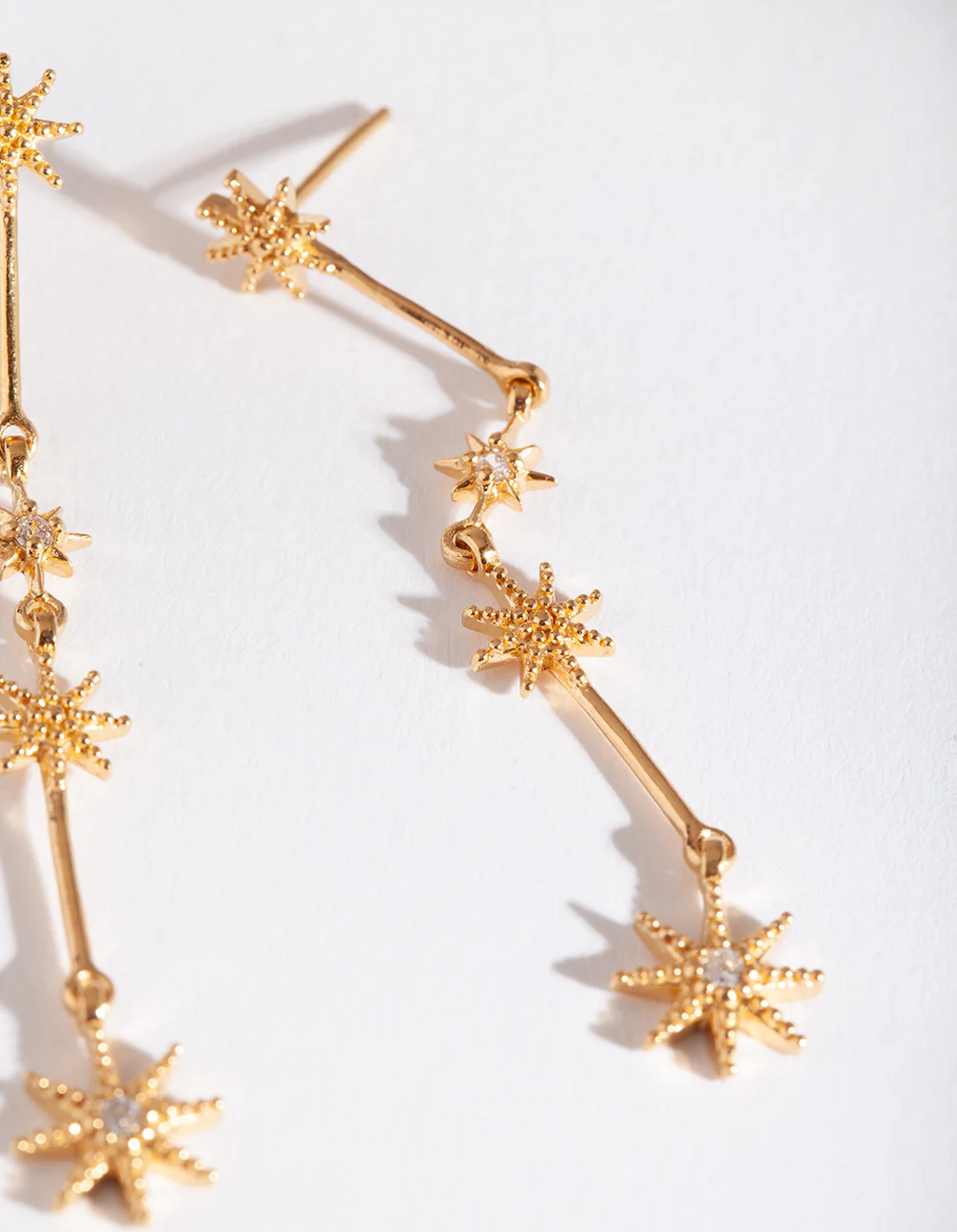 Gold Plated Sterling Silver Constellation Star Drop Earrings - Image 3