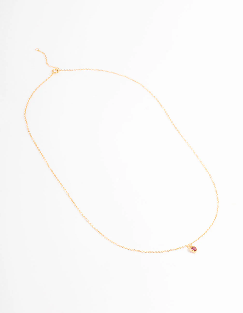 Gold Plated Sterling Silver Stone Heart Necklace - Image 2