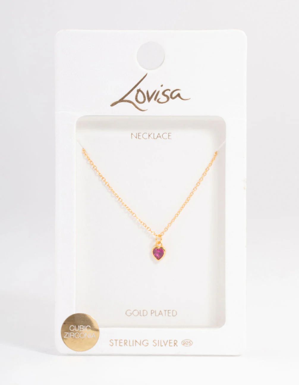 Gold Plated Sterling Silver Stone Heart Necklace - Image 3