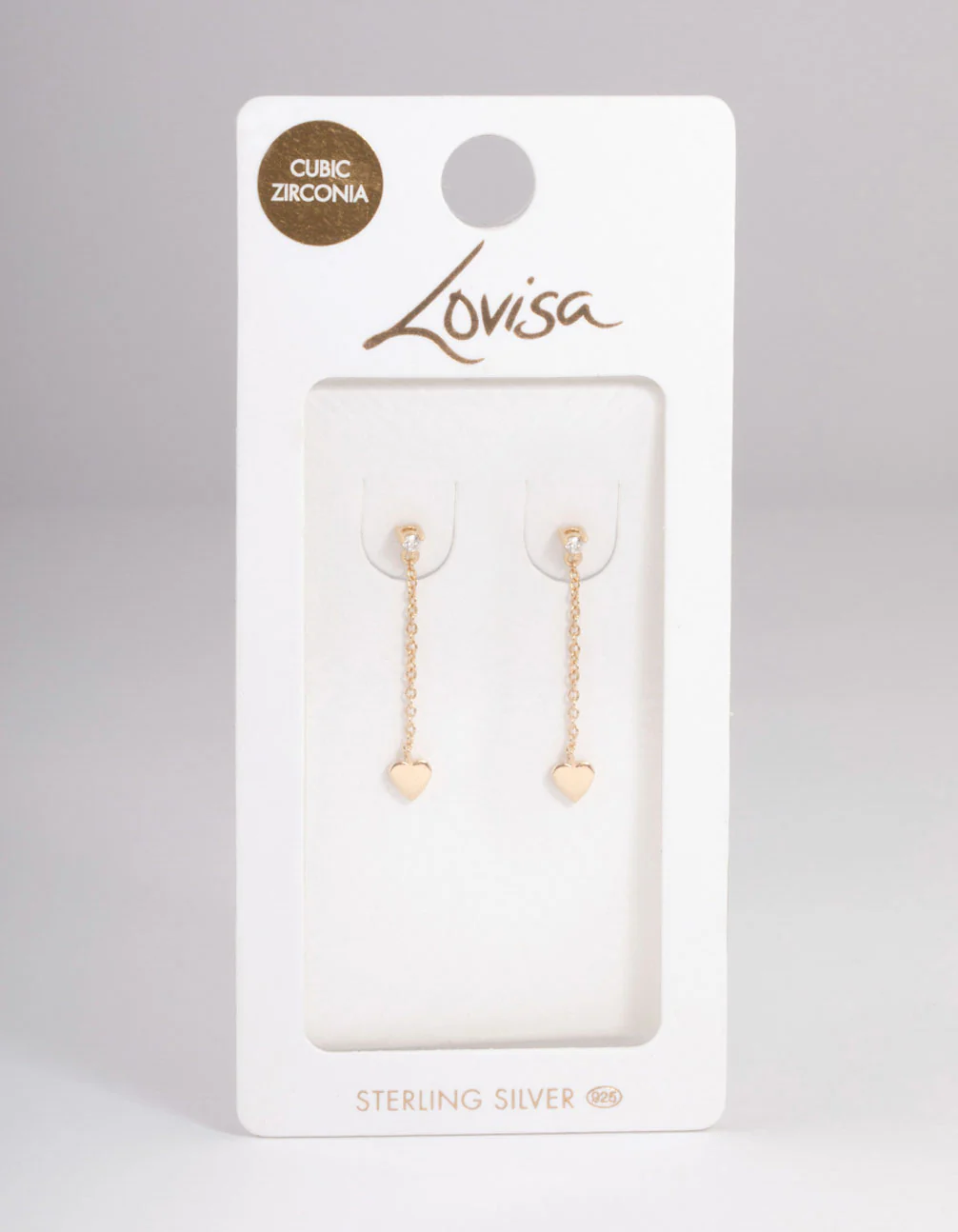 Gold Sterling Plated Thread Heart Earrings - Image 3