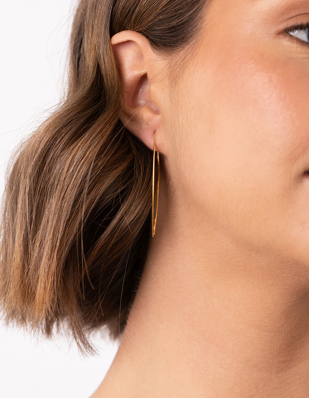 Gold Plated Sterling Silver Twist Through Earrings - Image 2