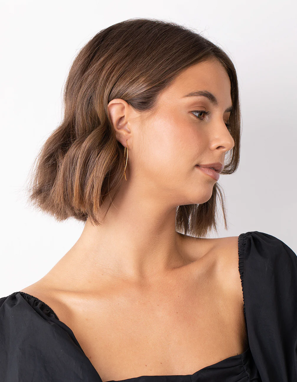 Gold Plated Sterling Silver Twist Through Earrings - Image 3