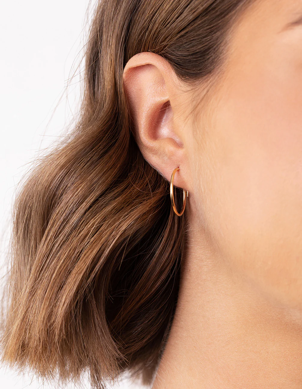 Gold Plated Sterling Silver 20mm Hoop Earrings - Image 2