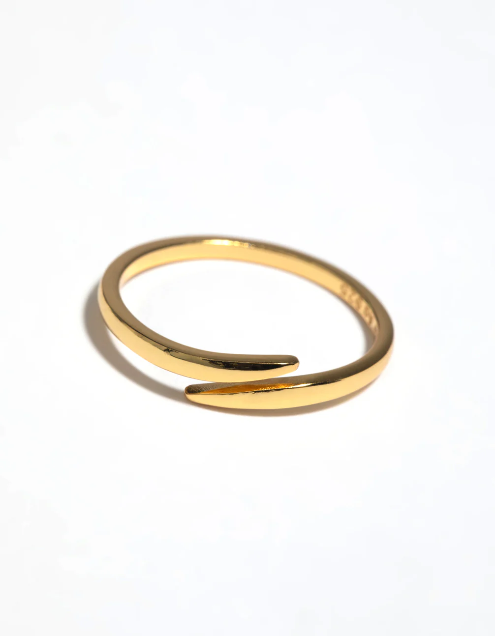 Gold Plated Sterling Silver Polished Band Ring - Image 3