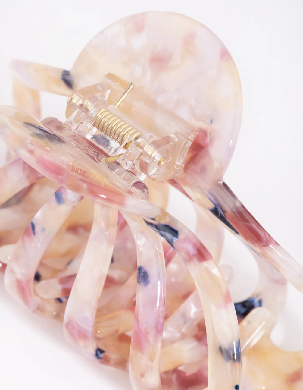 Acetate Pink Marble Wide Clip - Image 3