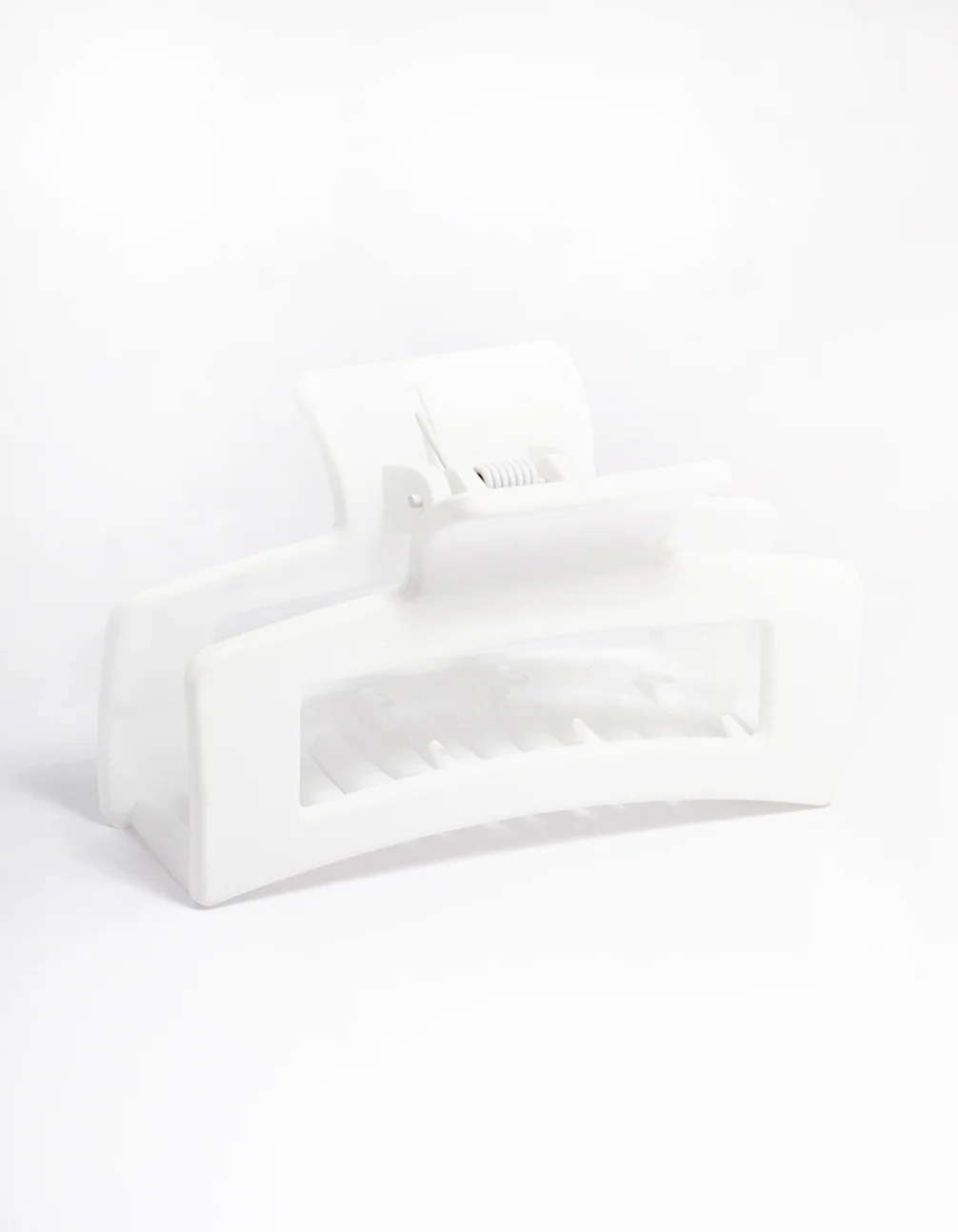 White Matte Rectangle Outline Claw Clip - Image 4