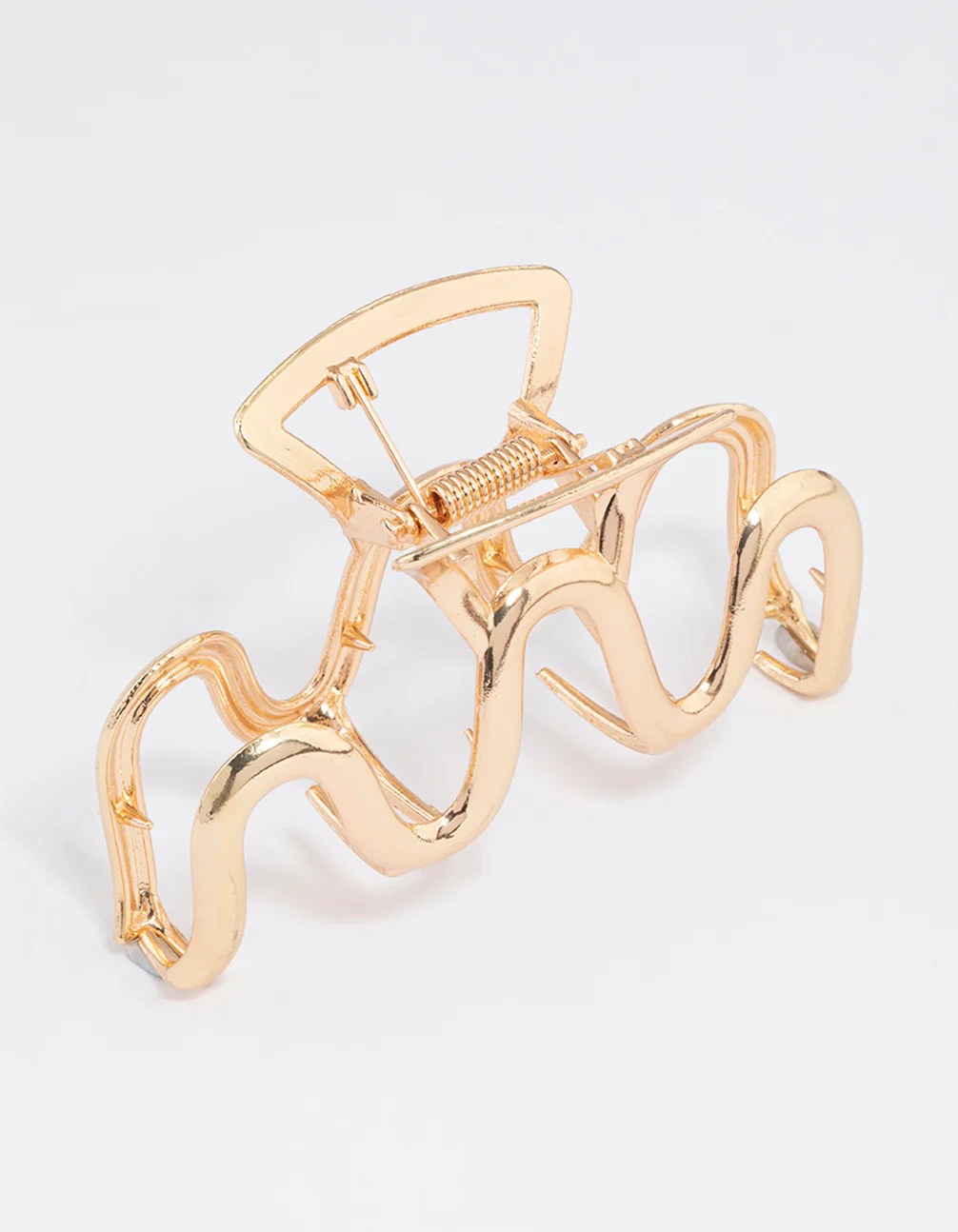 Gold Small Metal Wavy Claw Clip - Image 2