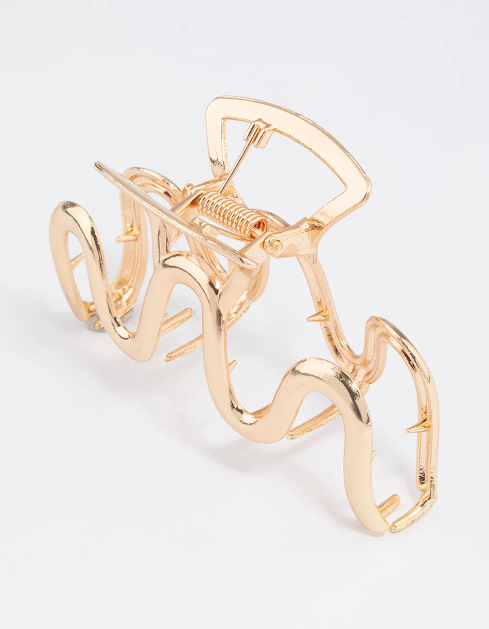 Gold Small Metal Wavy Claw Clip - Image 3