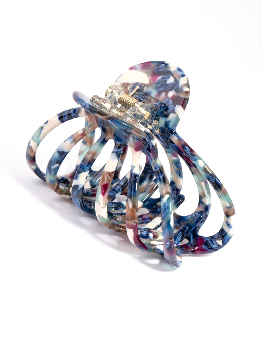Acrylic Blue Marble Wide Claw - Image 2