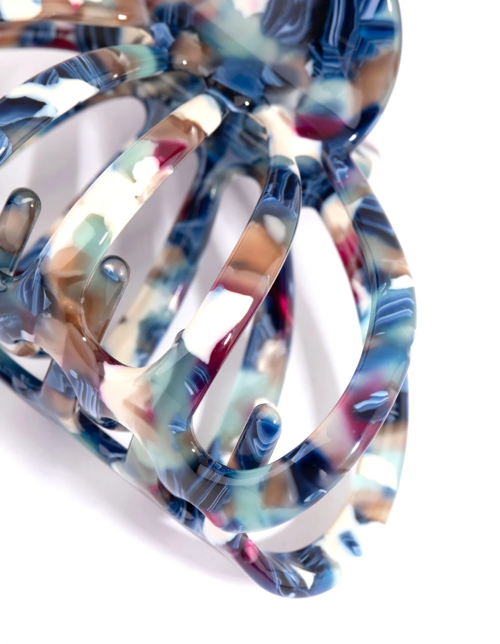 Acrylic Blue Marble Wide Claw - Image 3