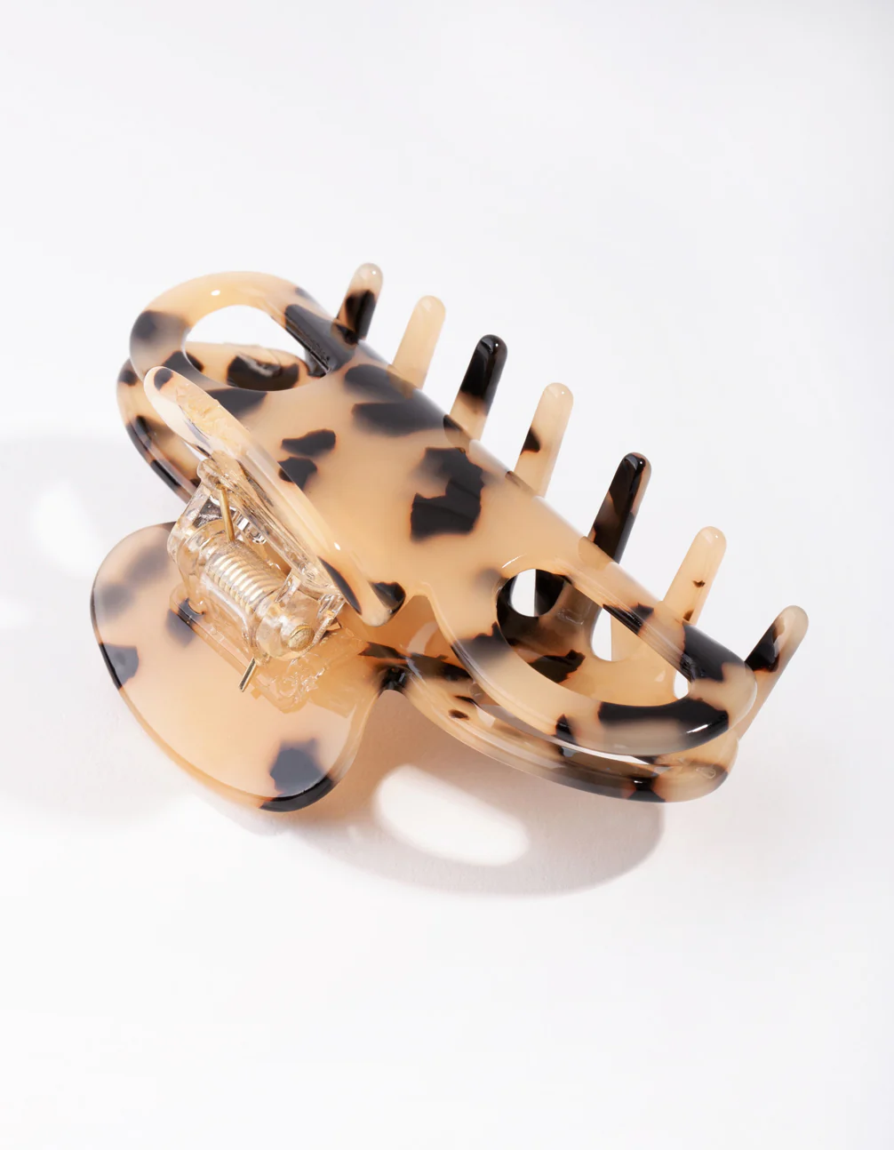 Cream Tortoiseshell Bow Claw Acetate Clip - Image 3