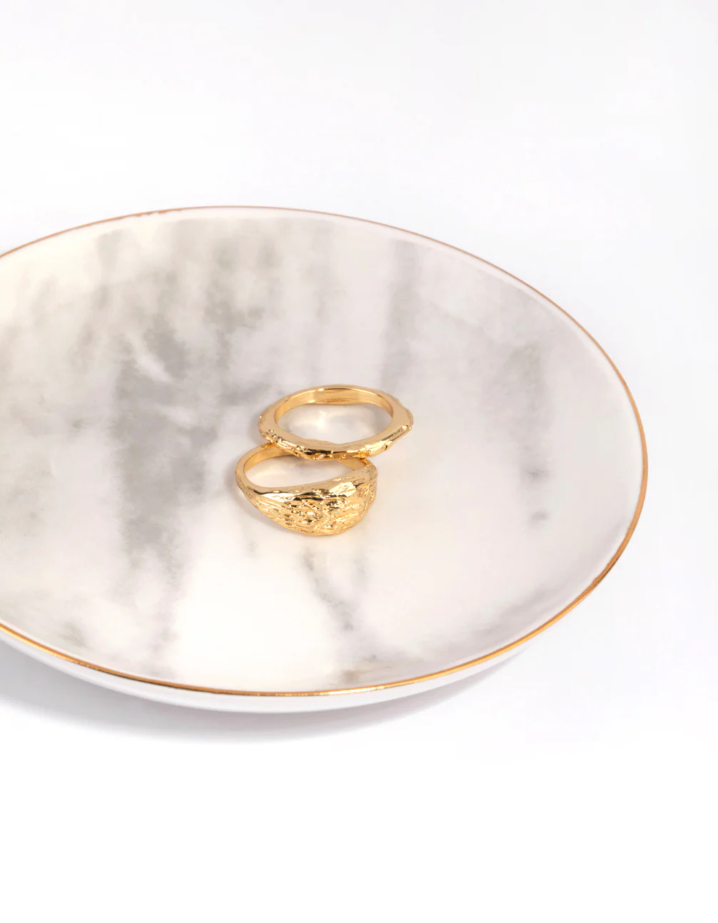 Round Gold Trim Ceramic Trinket Tray - Image 3