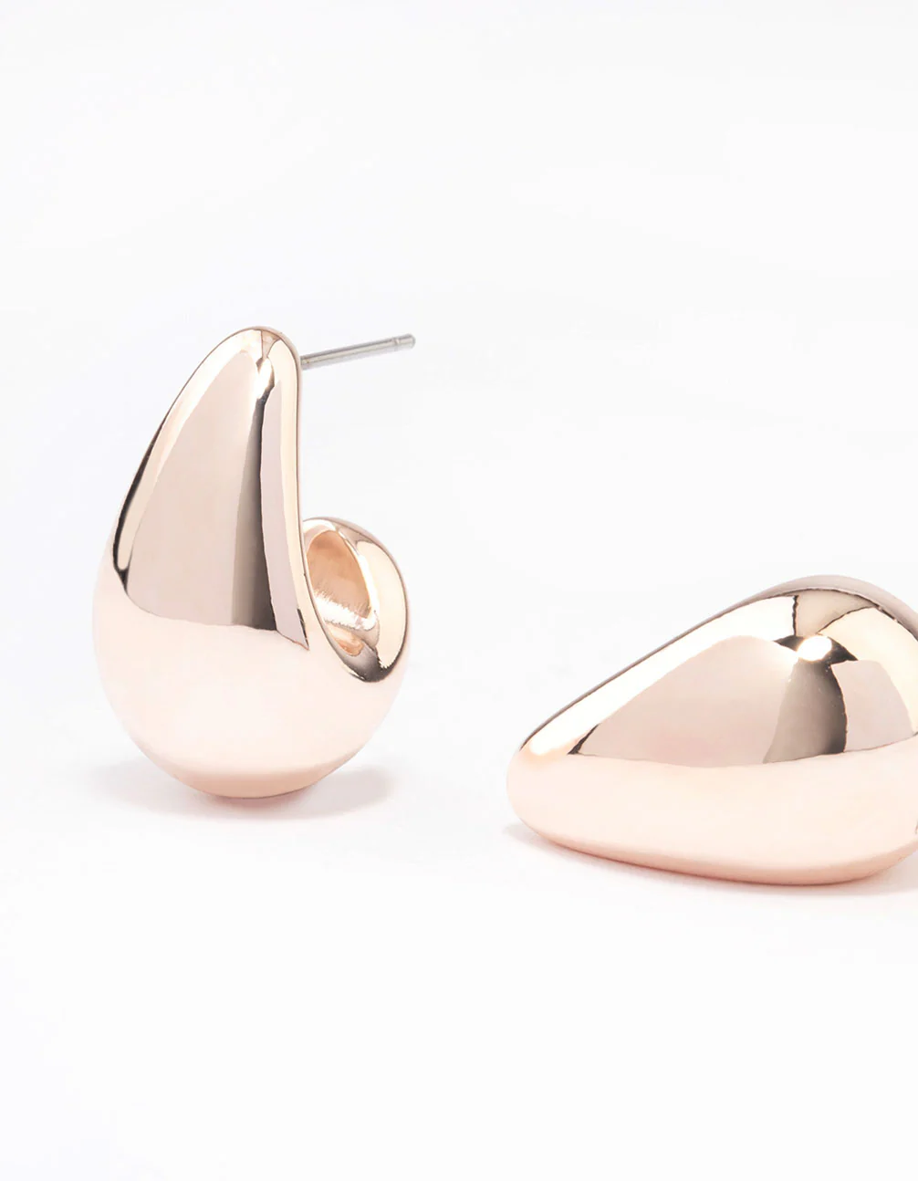 Rose Gold Plated Bubble Drop Stud Earrings - Image 2