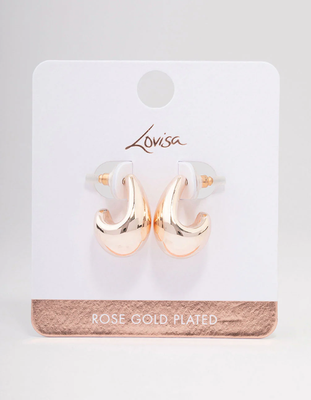 Rose Gold Plated Bubble Drop Stud Earrings - Image 3