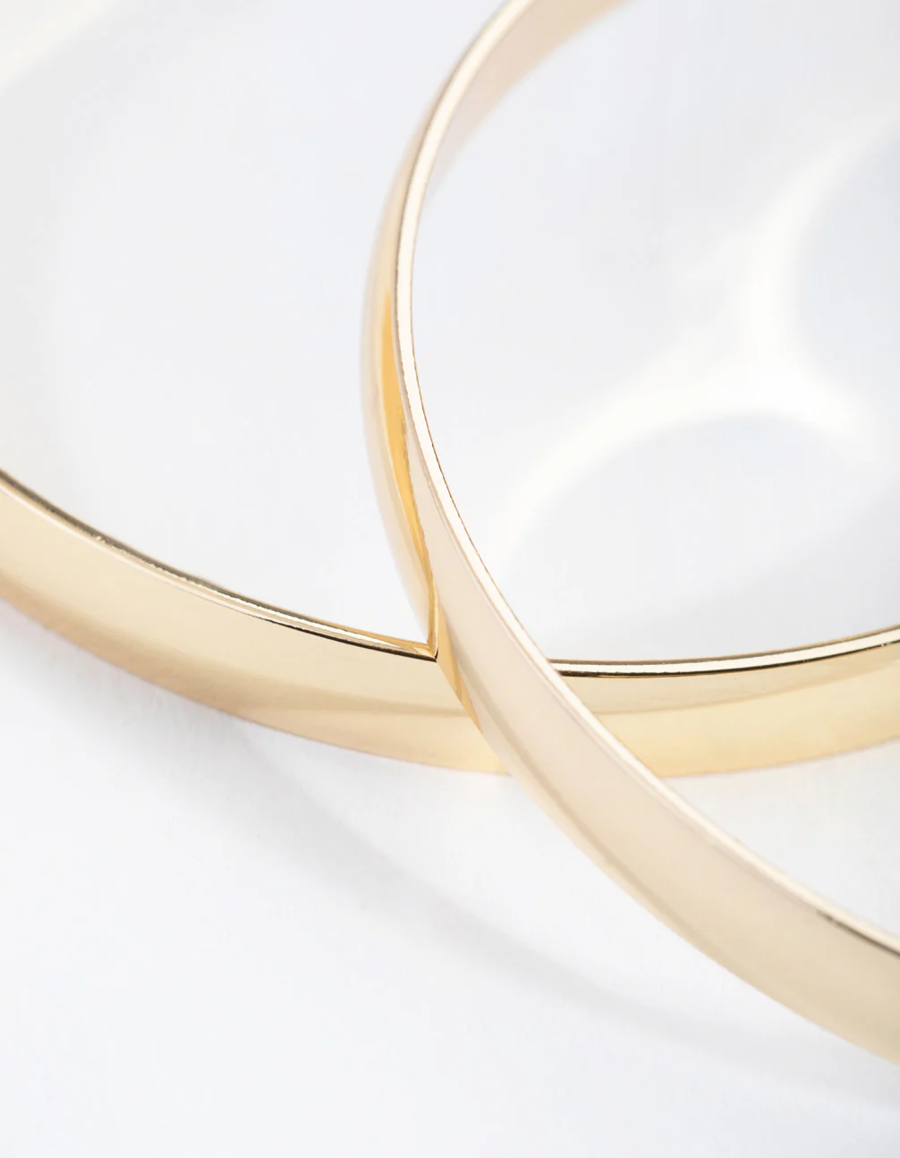 Gold Plated Plain Hoop Bangle Bracelets - Image 2