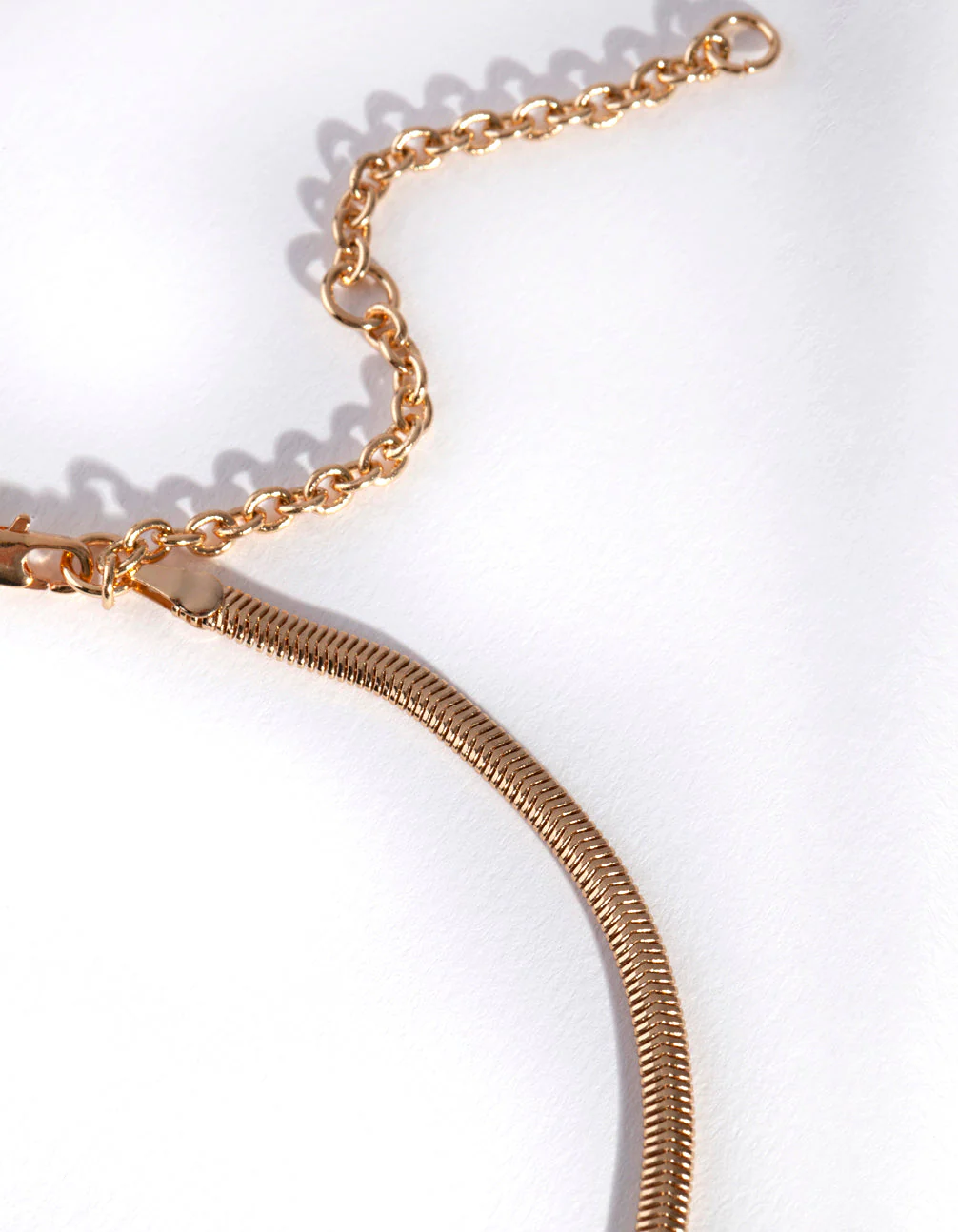 Real Gold Plated 35cm Flat Snake Necklace - Image 4