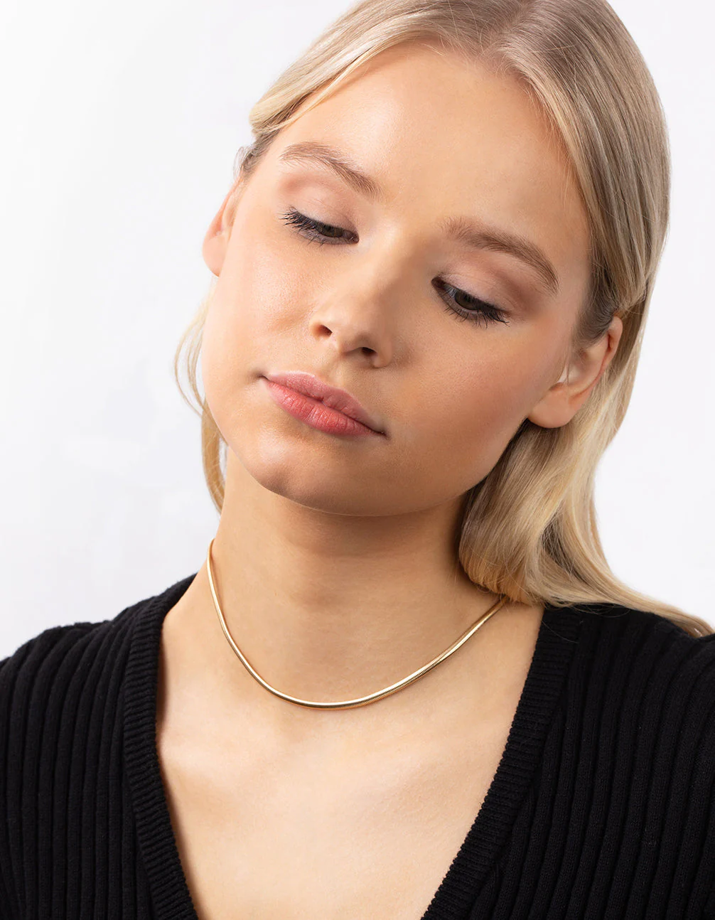 Real Gold Plated 35cm Flat Snake Necklace - Image 5