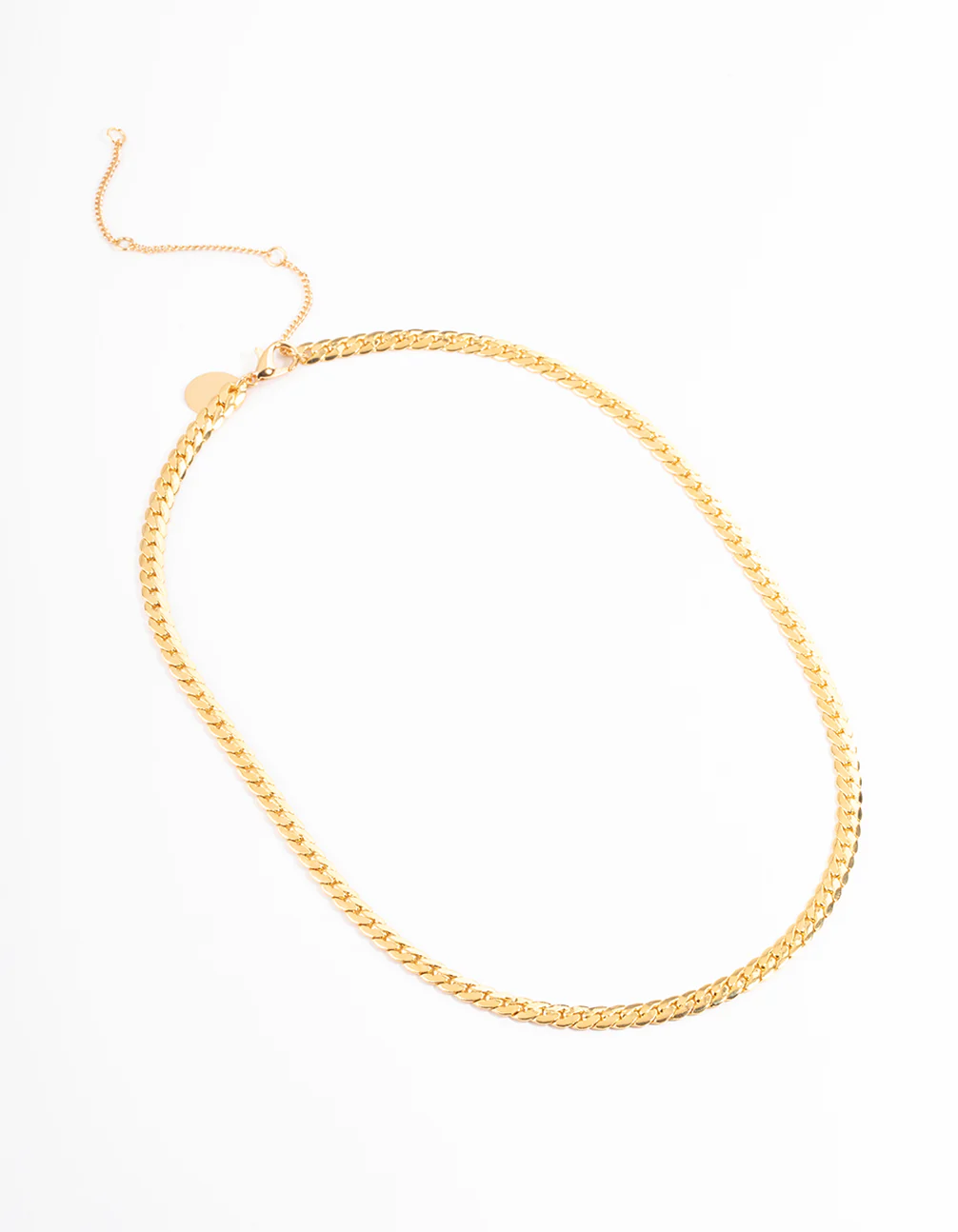 Gold Plated 4mm Herringbone Chain Necklace - Image 2