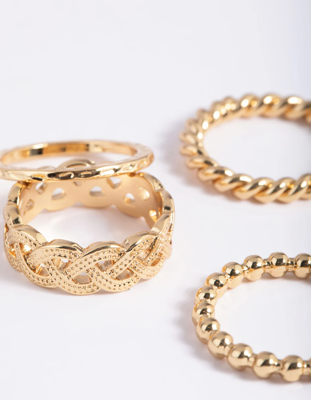 Gold Plated Twisted Ring Stack 4-Pack - Image 4