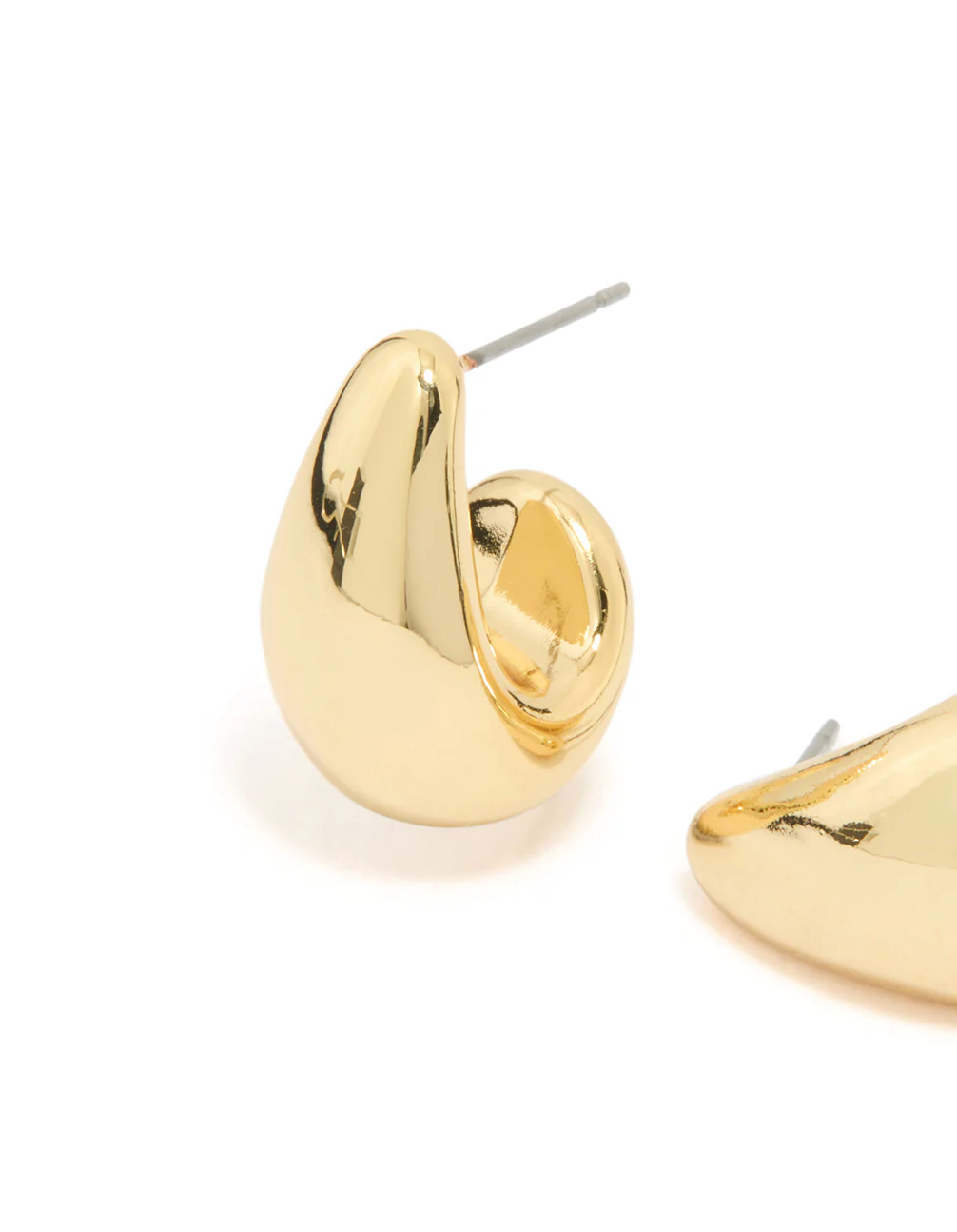 Gold Plated Bubble Drop Stud Earrings - Image 2