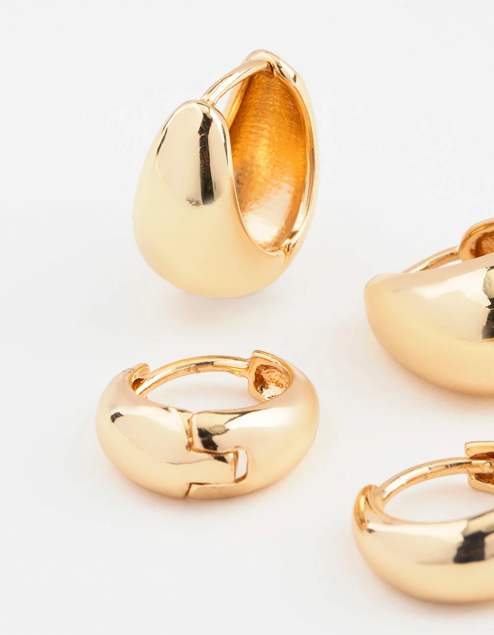 Gold Plated Bubble Huggie Earring Pack - Image 2