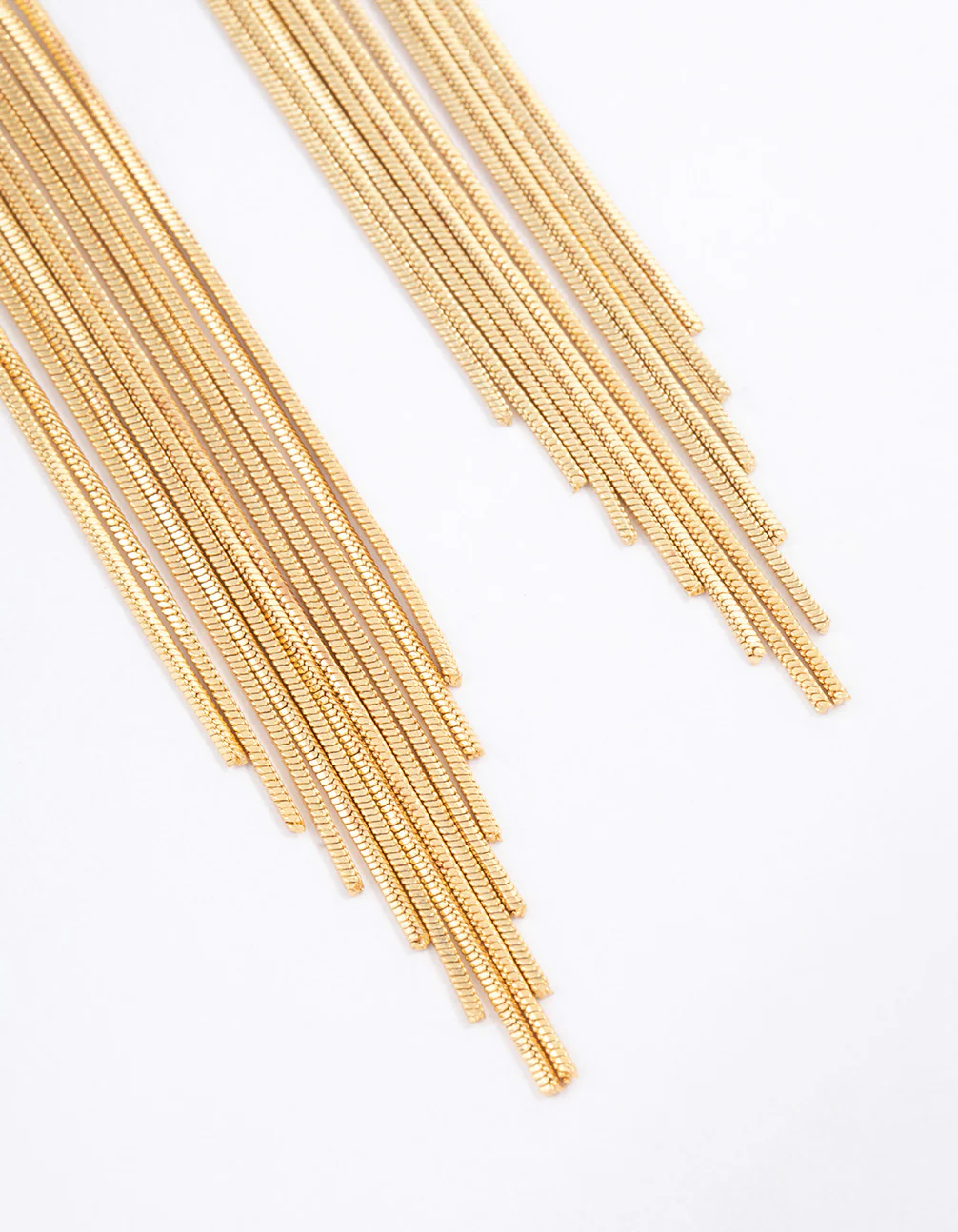 Gold Plated Box Chain Waterfall Drop Earrings - Image 3