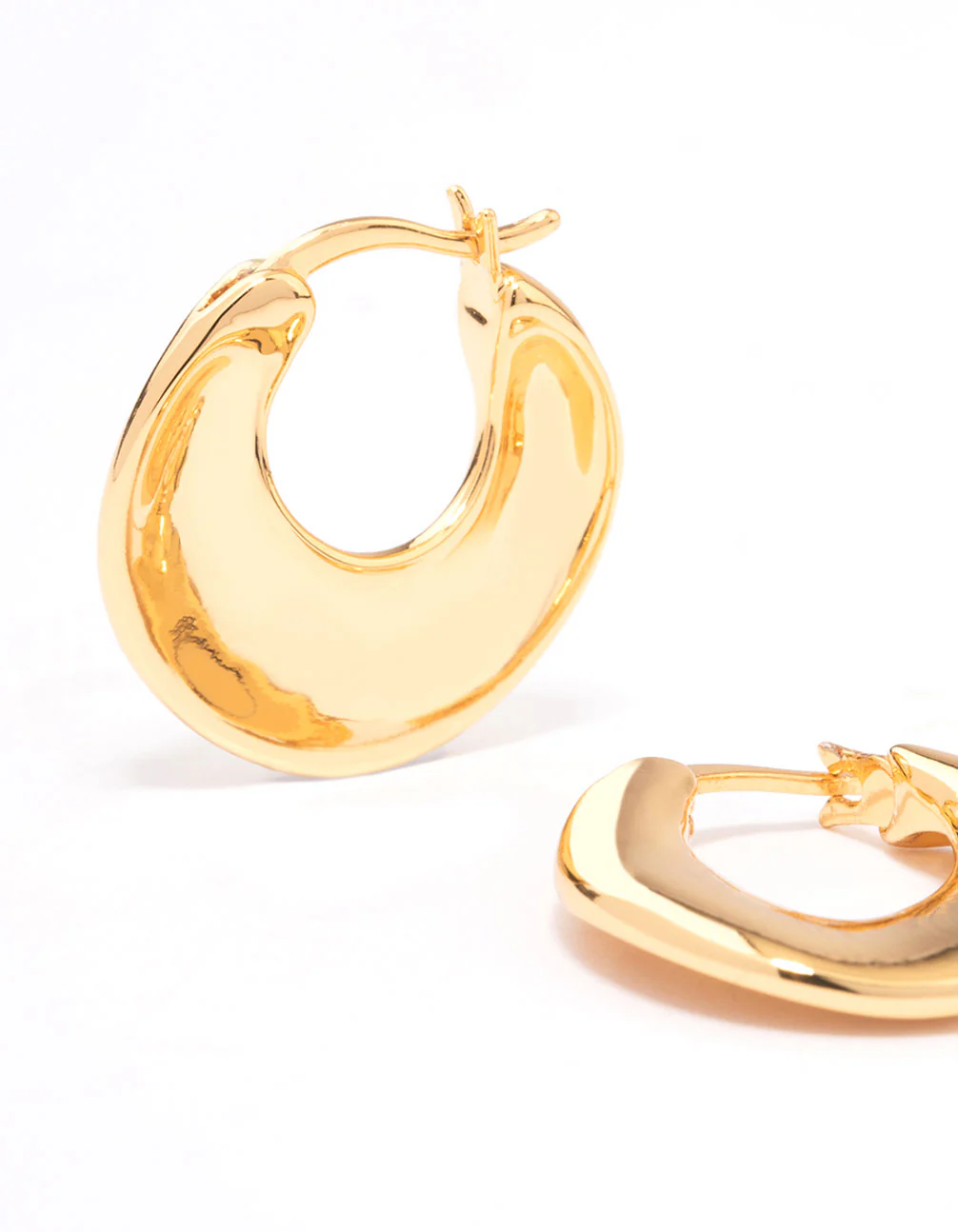 Gold Plated Small Hoop Earrings - Image 2