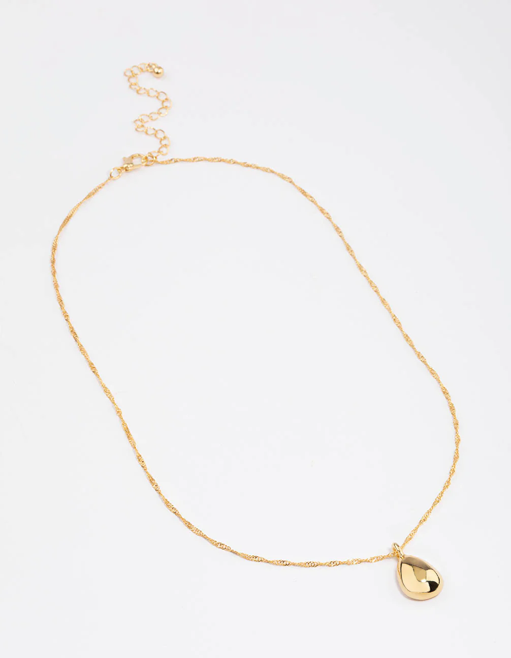 Gold Plated Dainty Drop Twisted Necklace - Image 2