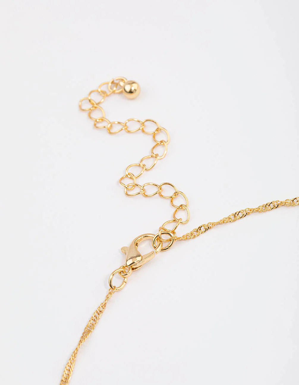 Gold Plated Dainty Drop Twisted Necklace - Image 3