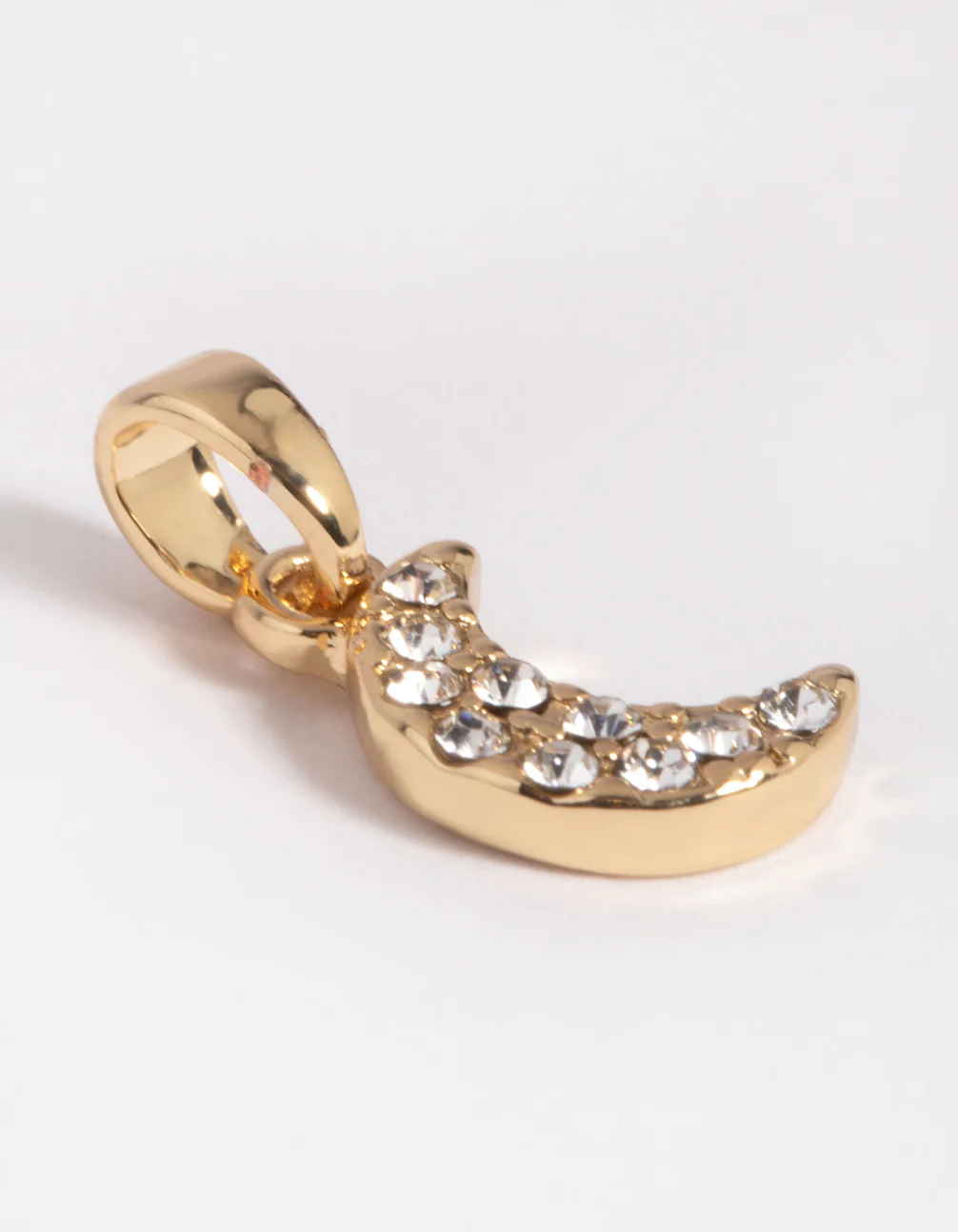 Gold Plated Diamante Moon Charm - Image 2