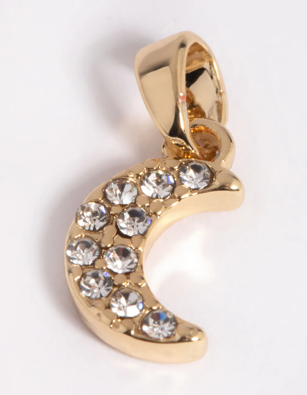 Gold Plated Diamante Moon Charm - Image 3