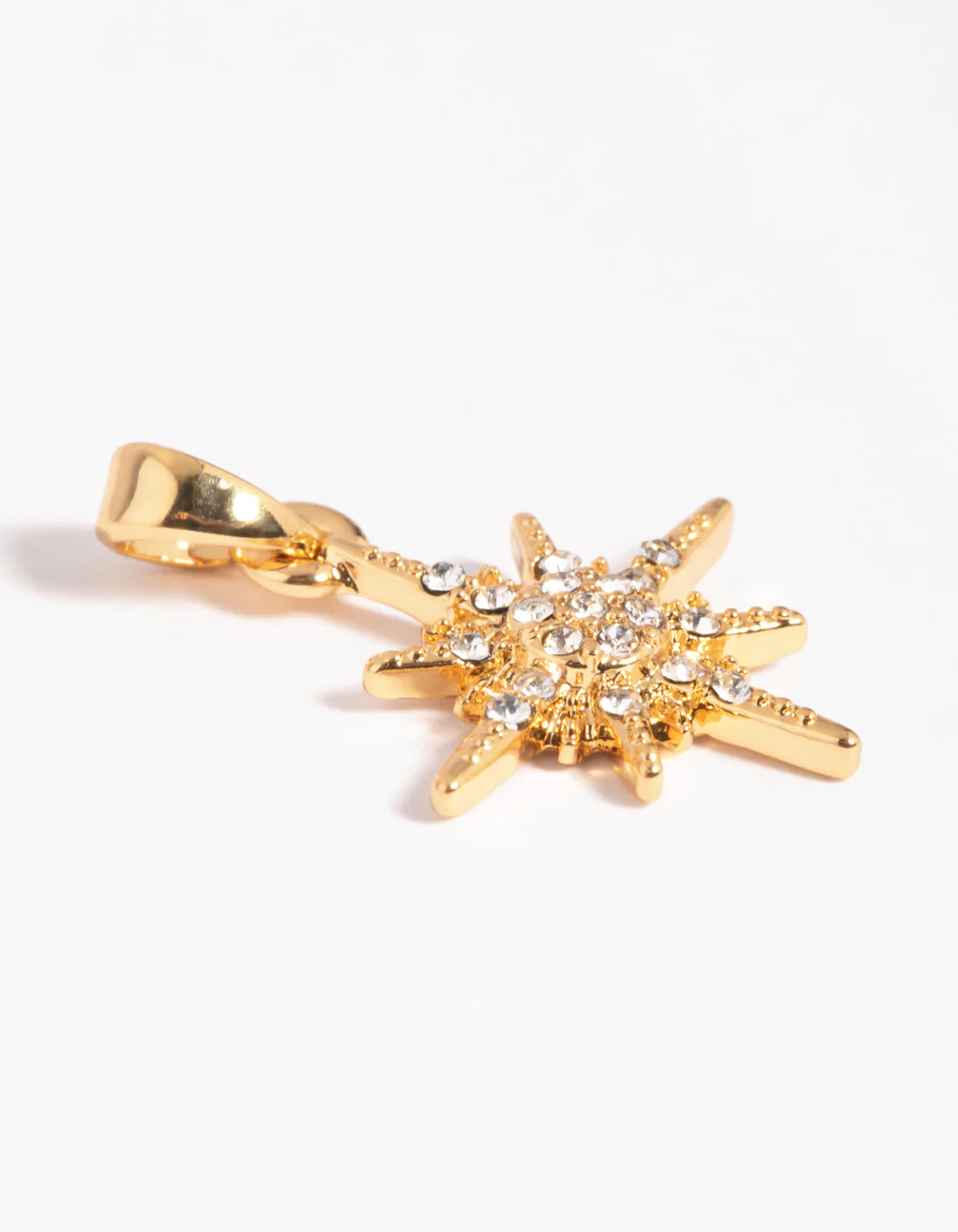 Gold Plated Diamante Starburst Charm - Image 2