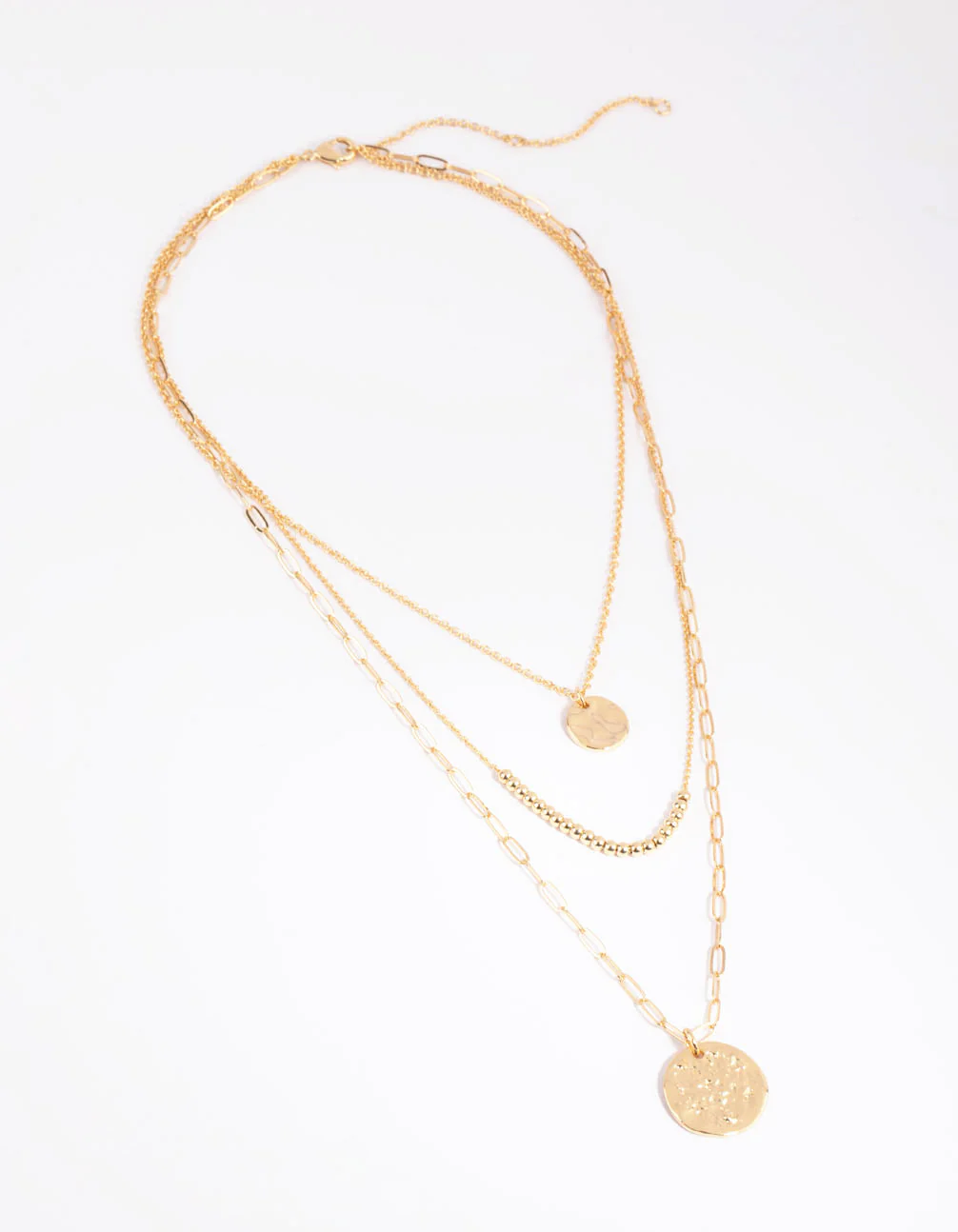 Gold Plated Disc & Ball Necklace Layered Necklace - Image 2