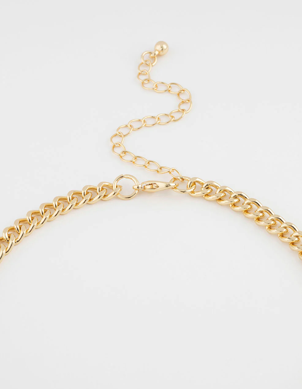 Gold Plated Dome Cup Chain Curb Pendant Necklace - Image 3