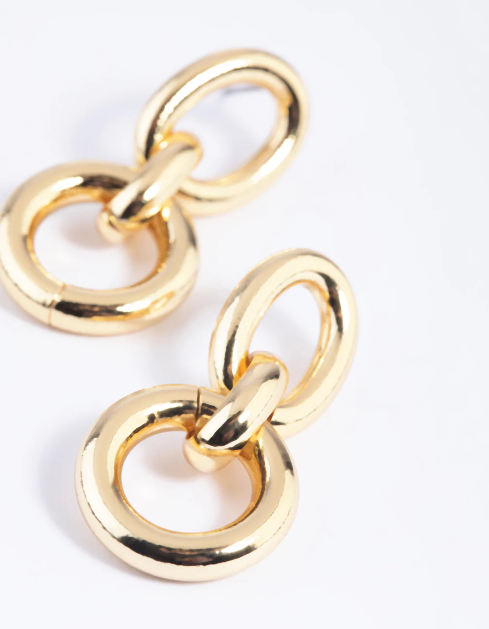 Gold Plated Link Drop Earrings - Image 3